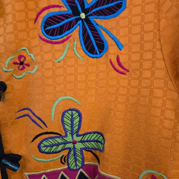 Indigo Moon Vintage Mixed Media Embroidered Patch Jacket Art To Wear Size M - Picture 5 of 6